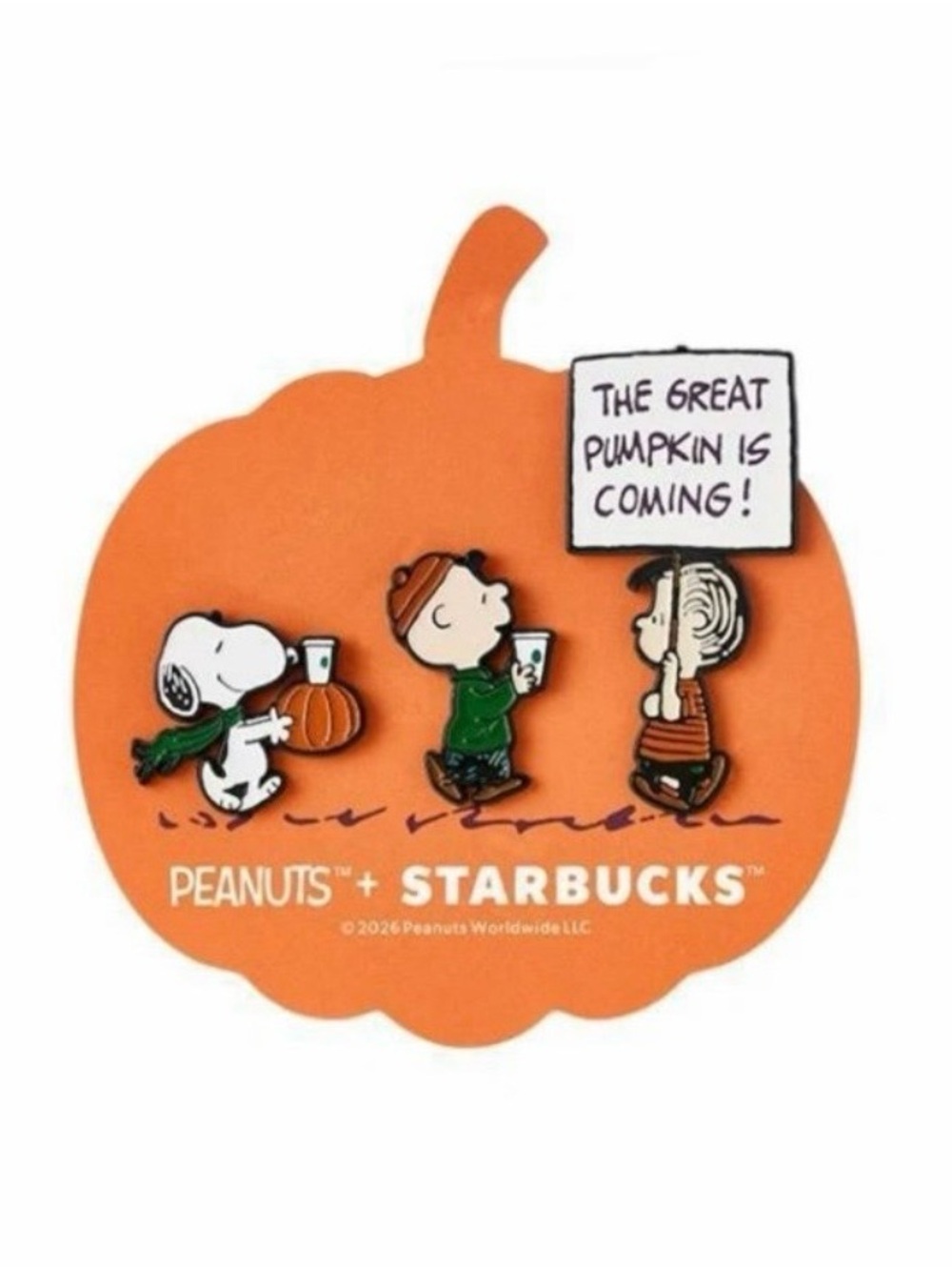 Starbucks x Peanuts The Great Pumpkin Enamel Pin Set